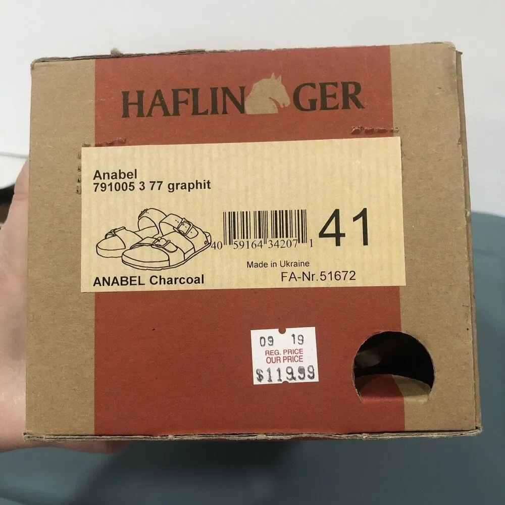 Haflinger Anabel Sandal Slip On Felted Wool EU 41‎ / US 10 with Box